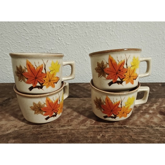 Mikasa Other - Vintage Mikasa  Set Of 4 Imperial Maple Leaf Mugs Made In‎ Japan